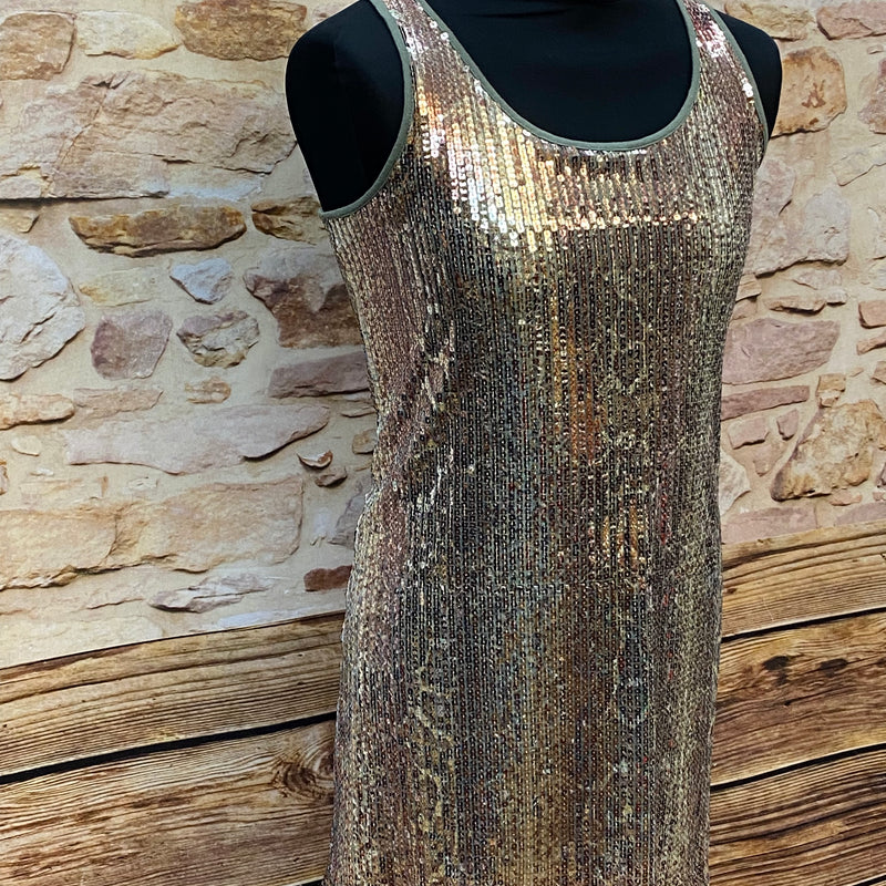 „Cocktailkleid gold Pailletten Mini Soul Gr S Party Seitenansicht