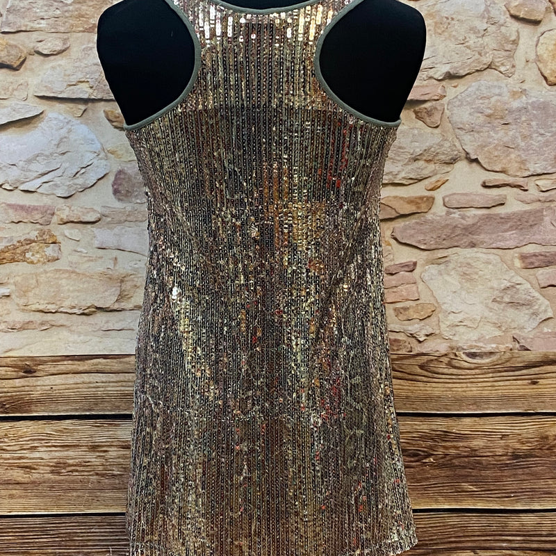 „Cocktailkleid gold Pailletten Mini Soul Gr S Party Rückansicht