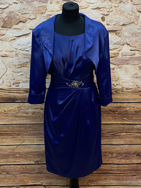 „Cocktailkleid navy mit Jäckchen Set Gr 38 elegant Vorderananscht