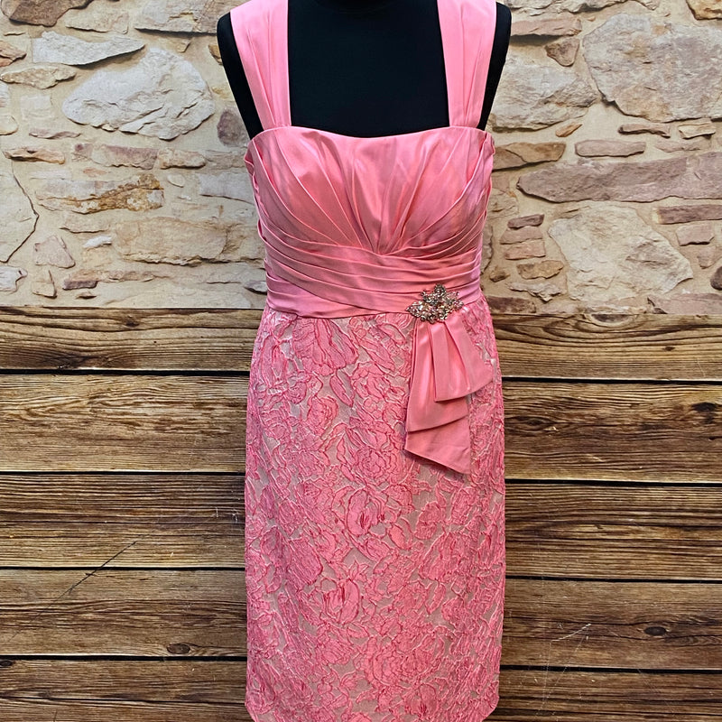 „Cocktailkleid rosa John Charles London Gr 42 elegant Vorderansicht