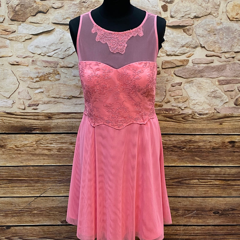 „Cocktailkleid rosa Spitze Vera Mont Gr 42 elegant Vordersicht