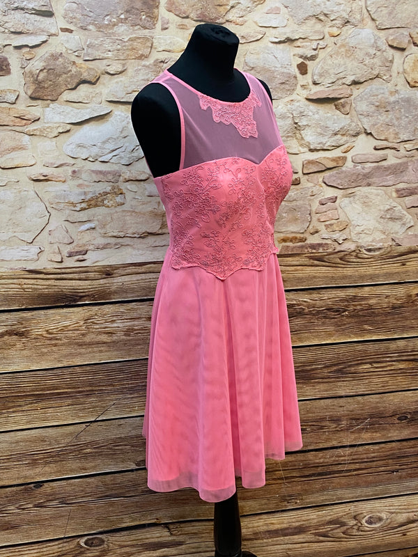 „Cocktailkleid rosa Spitze Vera Mont Gr 42 elegant Seitenansicht