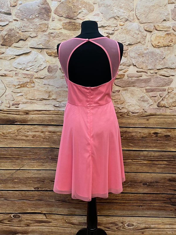 „Cocktailkleid rosa Spitze Vera Mont Gr 42 elegant Rückansicht