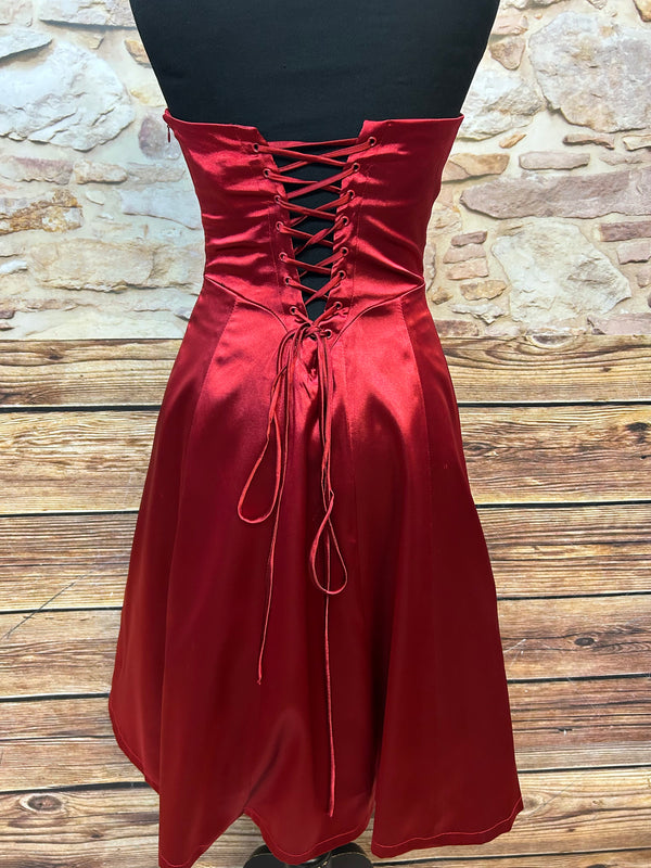 „Cocktailkleid rot trägerlos Herz-Ausschnitt Lissa Gr 36 Rückansicht