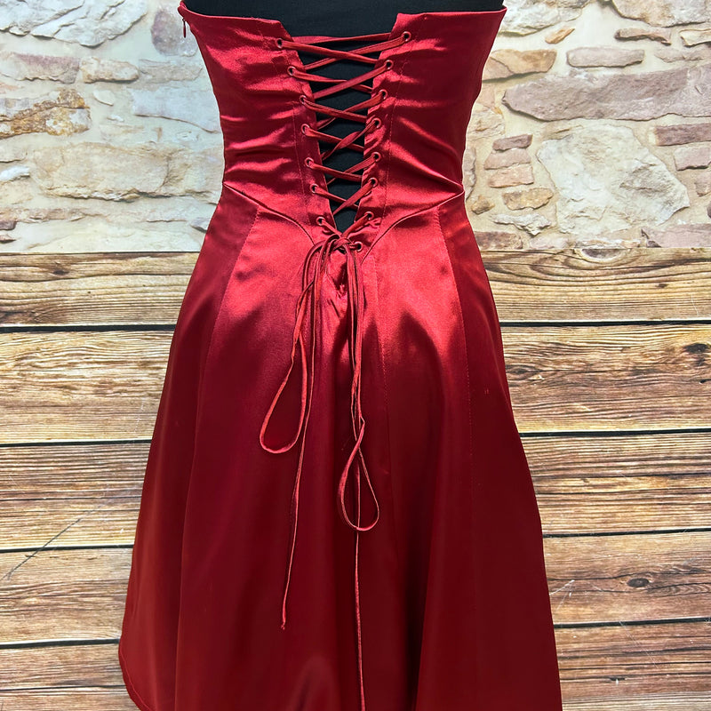 „Cocktailkleid rot trägerlos Herz-Ausschnitt Lissa Gr 36 Rückansicht