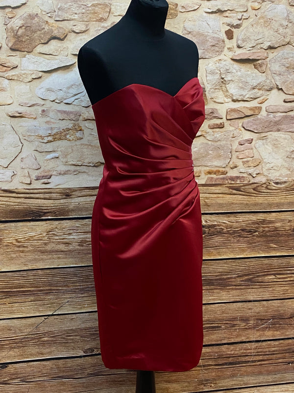 „Cocktailkleid rubinrot Mori Lee Herz-Ausschnitt Gr 38 Seitenansicht