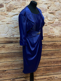 Blaues Brautmutterkleid mit Bolero-Jäckchen Gr.38