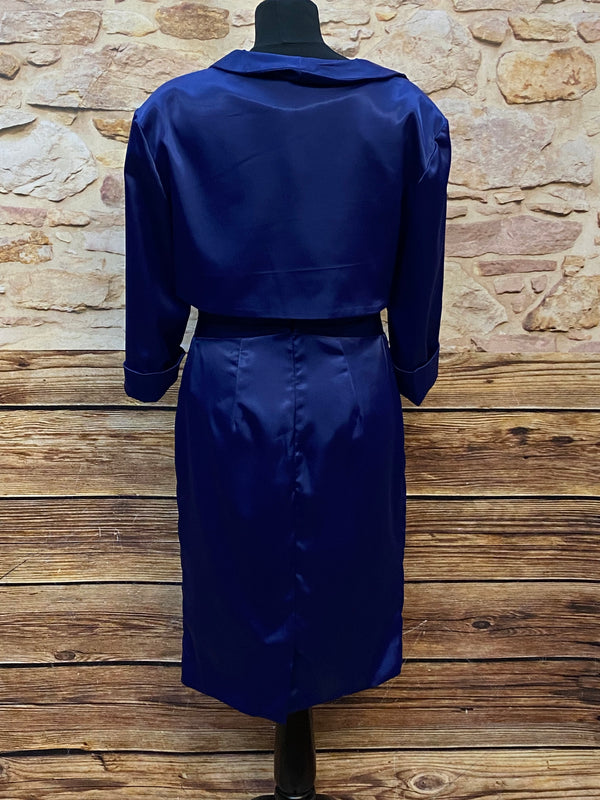 „Cocktailkleid navy mit Jäckchen Set Gr 38 elegant Rückanscht