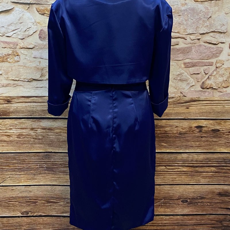 „Cocktailkleid navy mit Jäckchen Set Gr 38 elegant Rückanscht