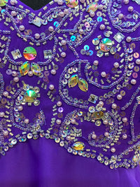 Robe de cocktail courte paillettes violet taille 40