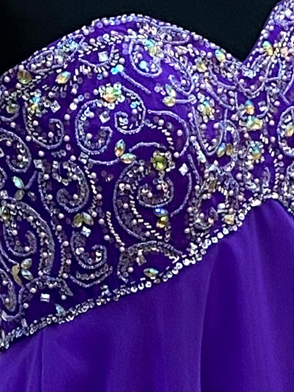 Kurzes Cocktailkleid Pailetten lila Gr.40