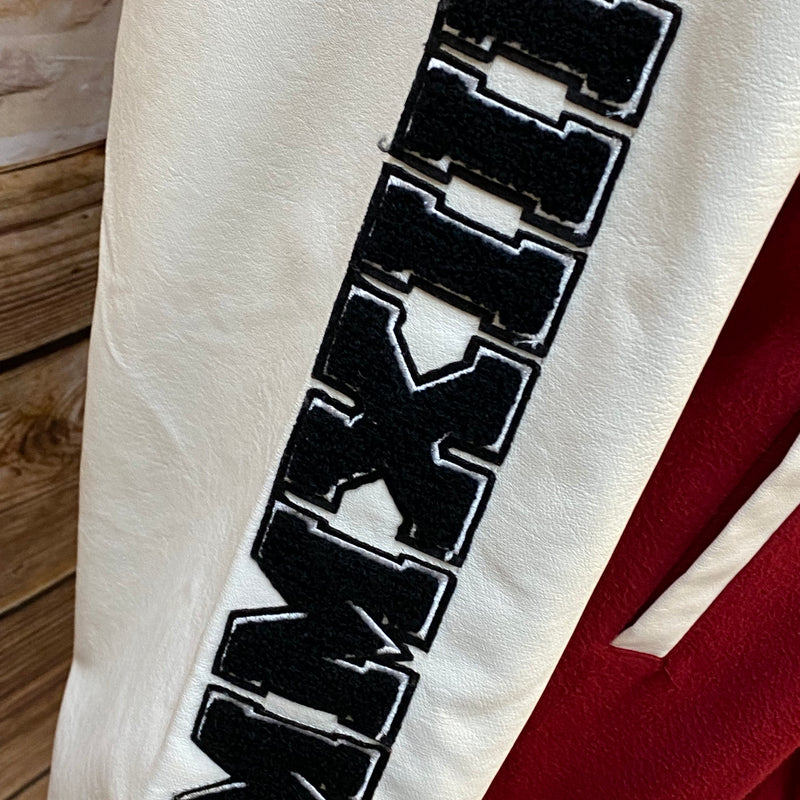 College Jacke BoohooMAN – Größe XL – Rot/Weiß