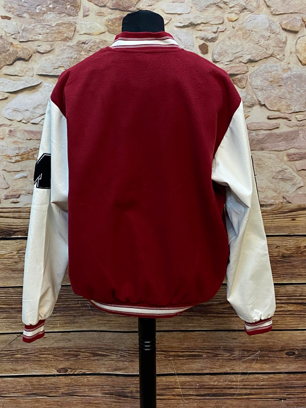 College Jacke BoohooMAN – Größe XL – Rot/Weiß