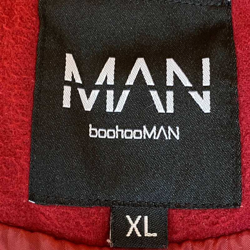 College Jacke BoohooMAN – Größe XL – Rot/Weiß