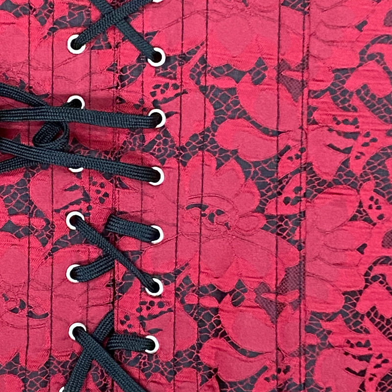 Rot/schwarze Coursage Mieder Ledercorsage Gr.XXXL neu