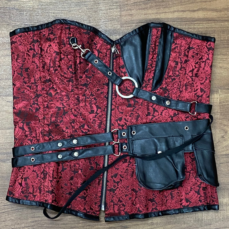 Korsett Mieder Corsage Gr.42, rot schwarz