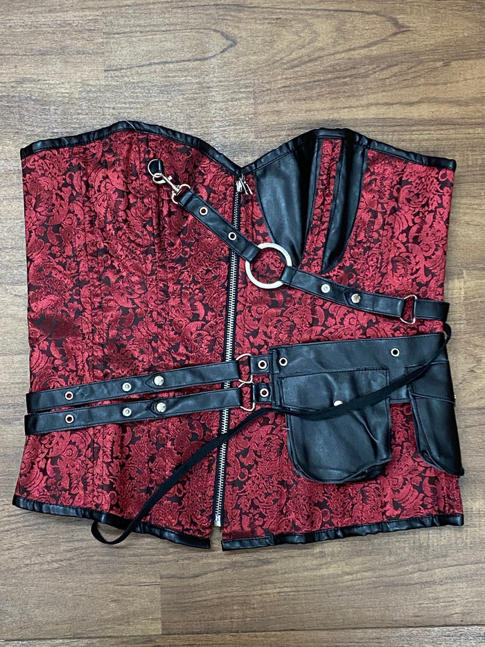 Korsett Mieder Corsage Gr.42, rot schwarz