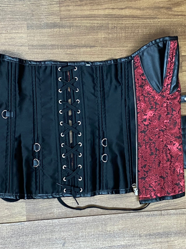 Korsett Mieder Corsage Gr.42, rot schwarz