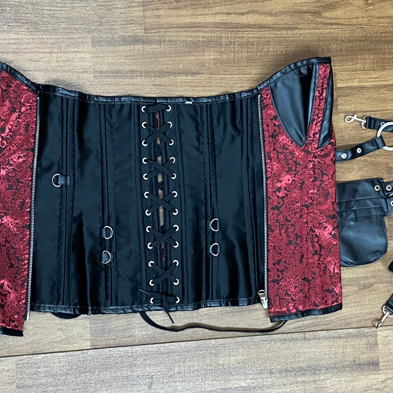 Korsett Mieder Corsage Gr.42, rot schwarz