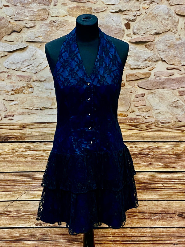 Marineblaue Corsagenkleid – Größe 38