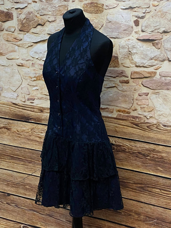 Marineblaue Corsagenkleid – Größe 38