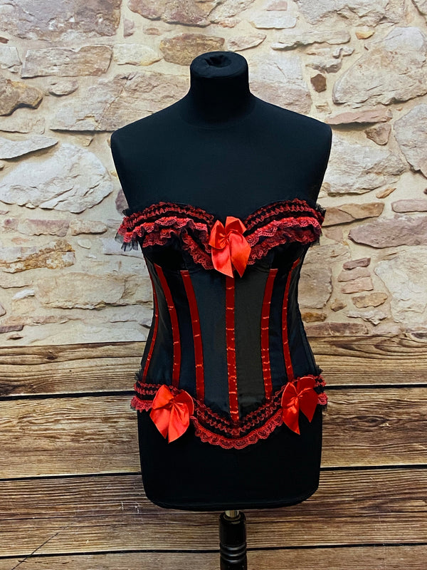 Rote und schwarze Korsettkorsage Gr.36