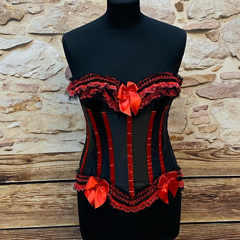 Rote und schwarze Korsettkorsage Gr.36