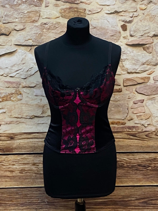 Korsetts in Schwarz mit pinken Akzenten Gr.36