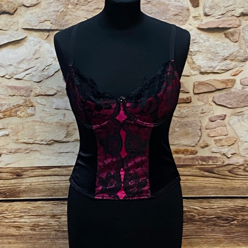 Korsetts in Schwarz mit pinken Akzenten Gr.36