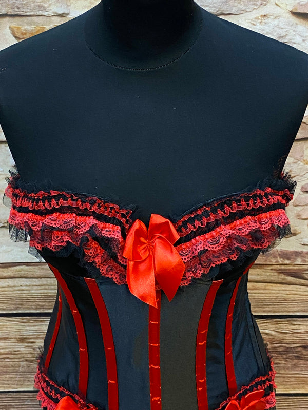 Rote und schwarze Korsettkorsage Gr.36