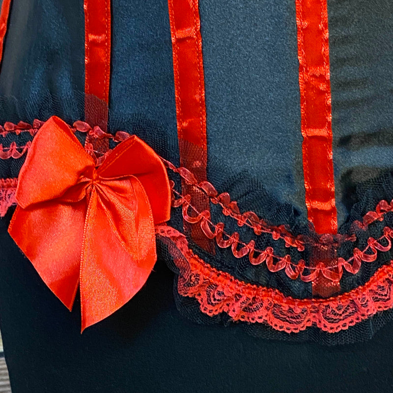 Rote und schwarze Korsettkorsage Gr.36