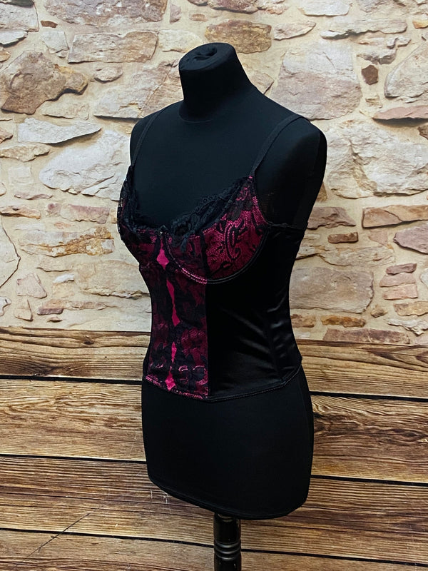 Korsetts in Schwarz mit pinken Akzenten Gr.36