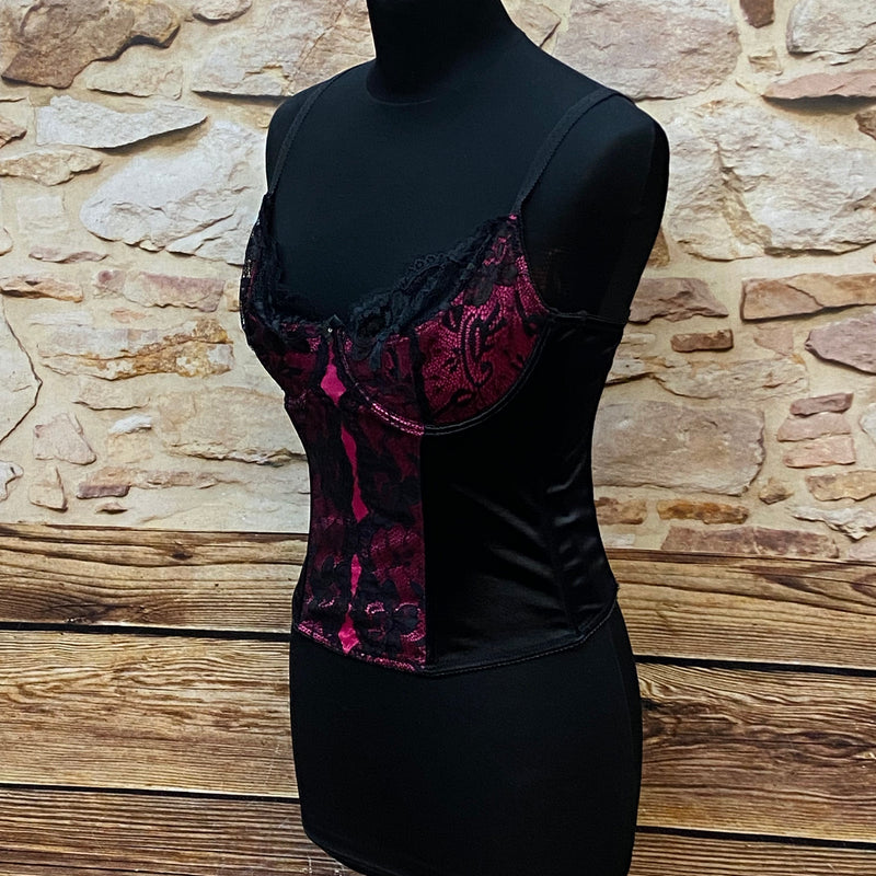 Korsetts in Schwarz mit pinken Akzenten Gr.36