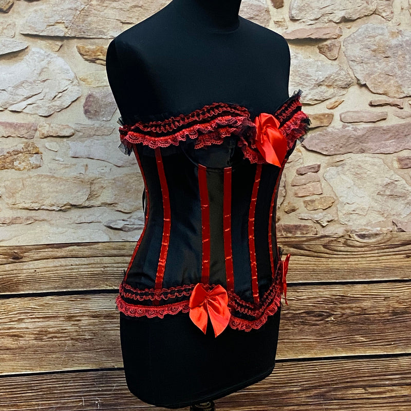 Rote und schwarze Korsettkorsage Gr.36