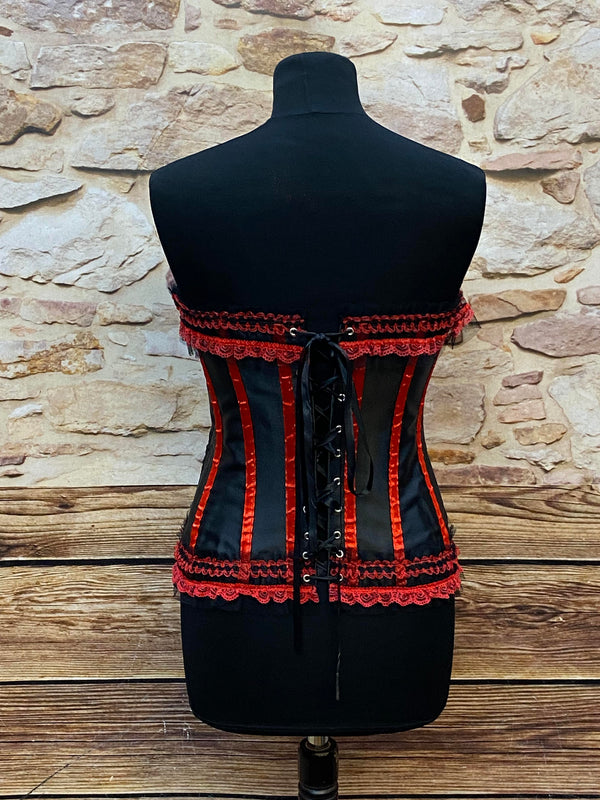 Rote und schwarze Korsettkorsage Gr.36