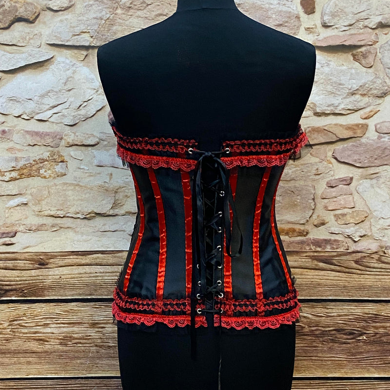 Rote und schwarze Korsettkorsage Gr.36