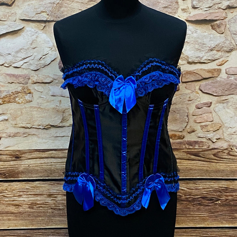 Corsage in Schwarz-Blau, Größe 38