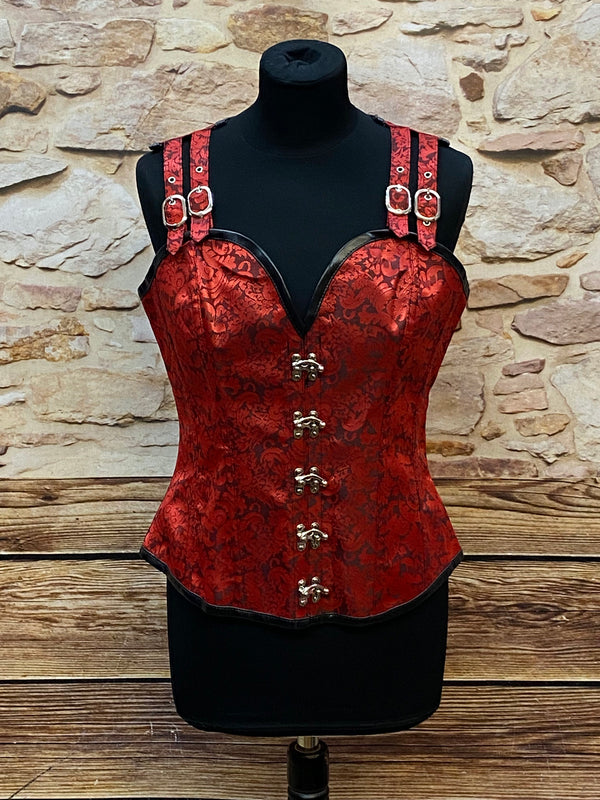 Rot-Schwarze Korsett-Top - Größe 40