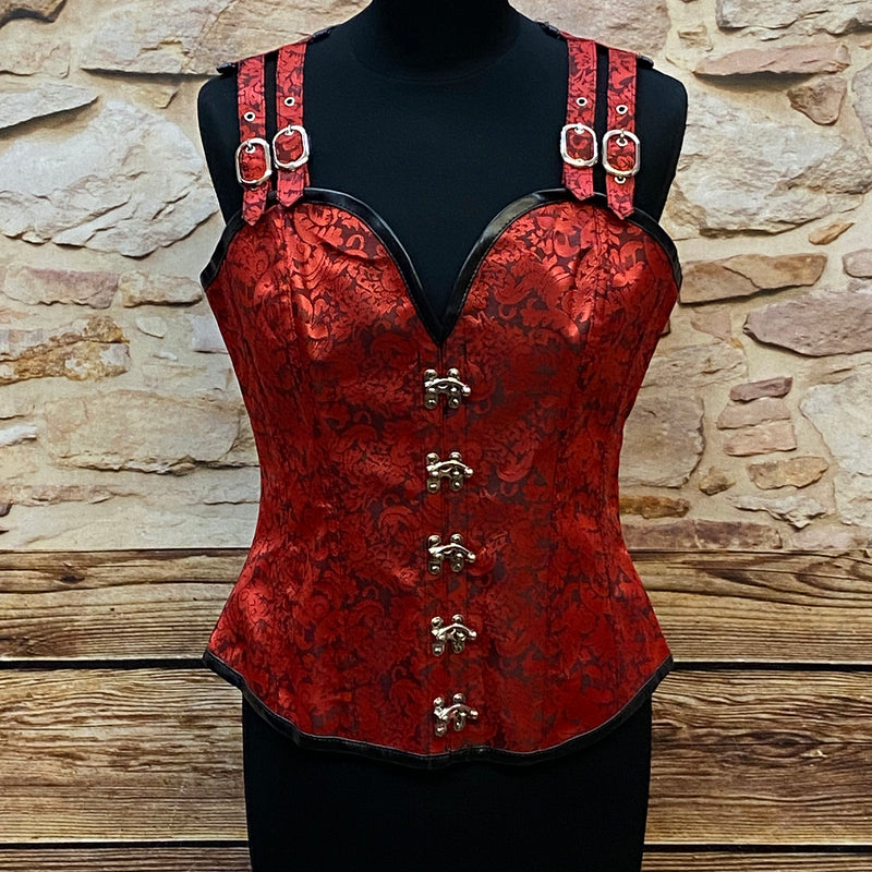 Rot-Schwarze Korsett-Top - Größe 40