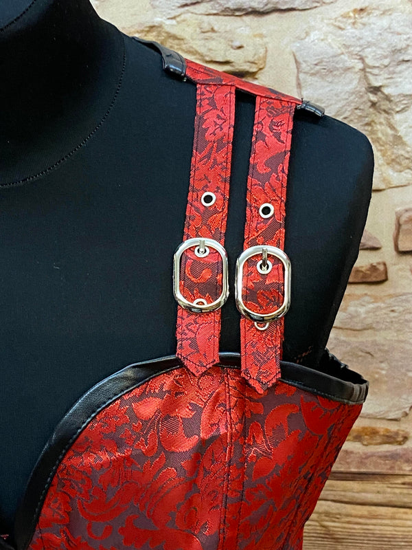 Rot-Schwarze Korsett-Top - Größe 40