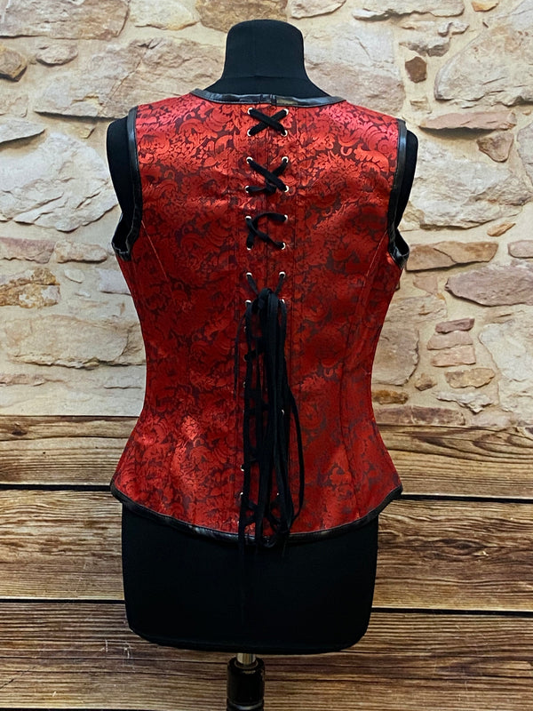 Rot-Schwarze Korsett-Top - Größe 40