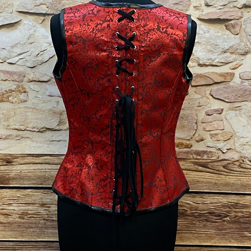 Rot-Schwarze Korsett-Top - Größe 40