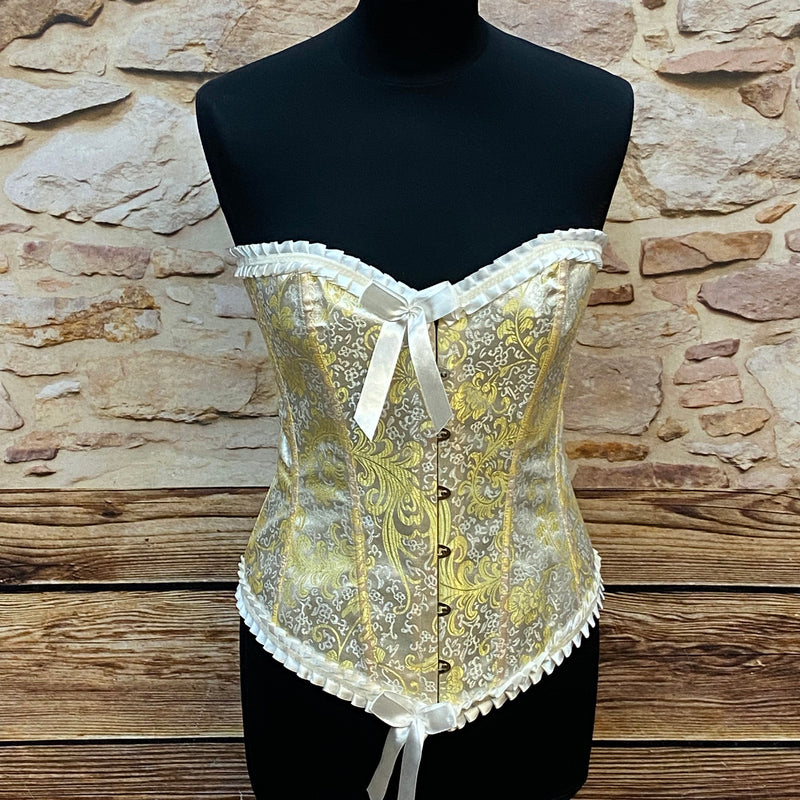 Vintage Korsett -  gelb - Größe 34