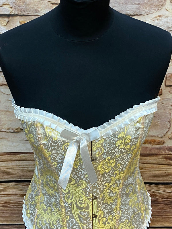 Vintage Korsett -  gelb - Größe 34
