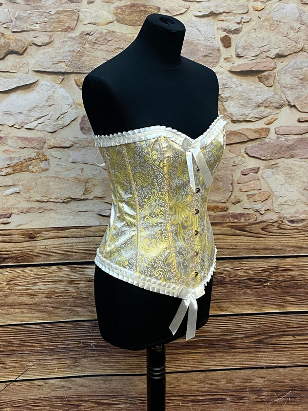 Vintage Korsett -  gelb - Größe 34