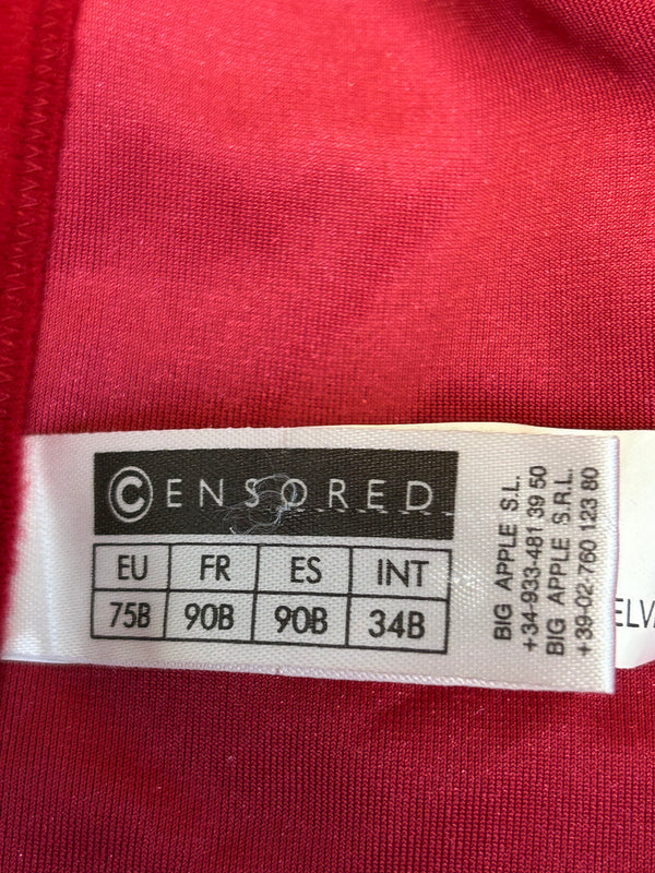 Rote Corsage von Censored mit Glitzerakzenten, Gr.75b