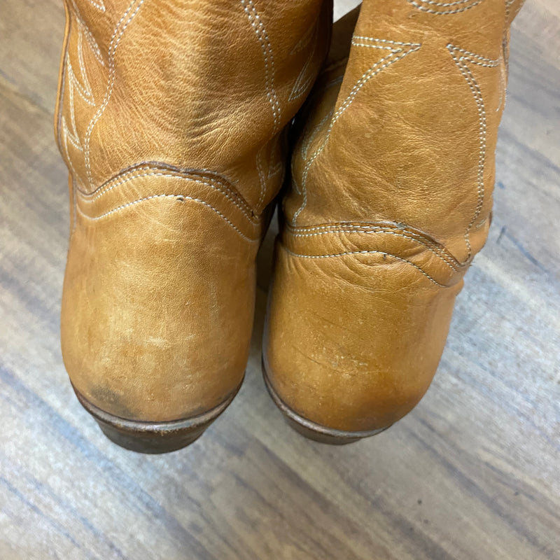 Vintage Cowboystiefel aus echtem Leder, Größe 42, handgefertigt in Brasilien