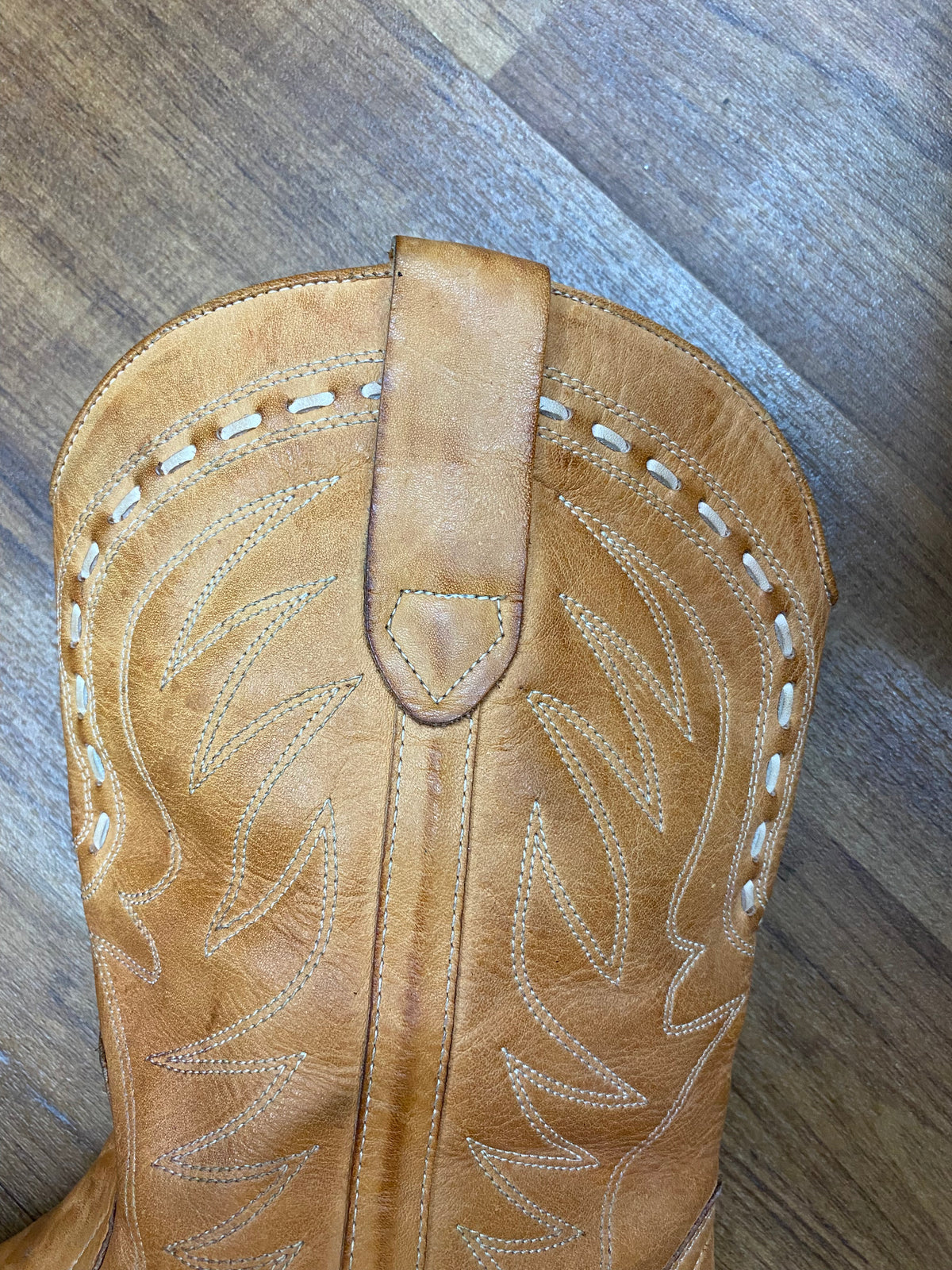 Vintage Cowboystiefel aus echtem Leder, Größe 42, handgefertigt in Brasilien