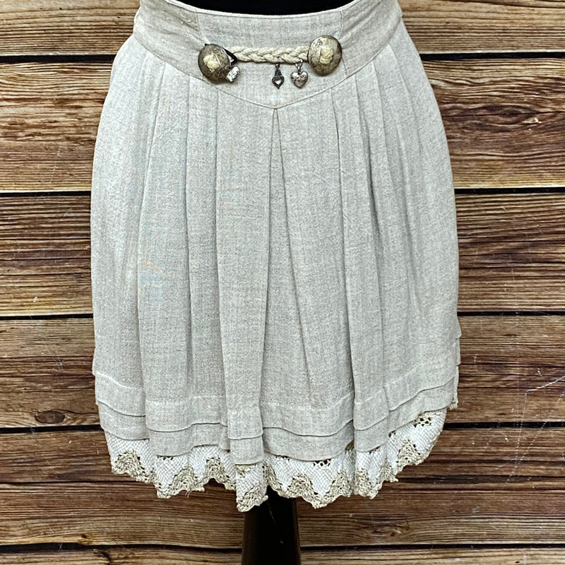 Kurzer Trachtenrock Landhausrock Rock in der Gr.XS, Trachtenmode beigefarbend