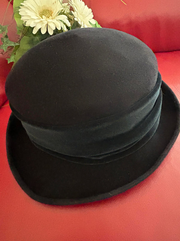 Damen Hut Schwarz – Vintage 20er-Jahre/Gatsby-Stil (Größe 58)